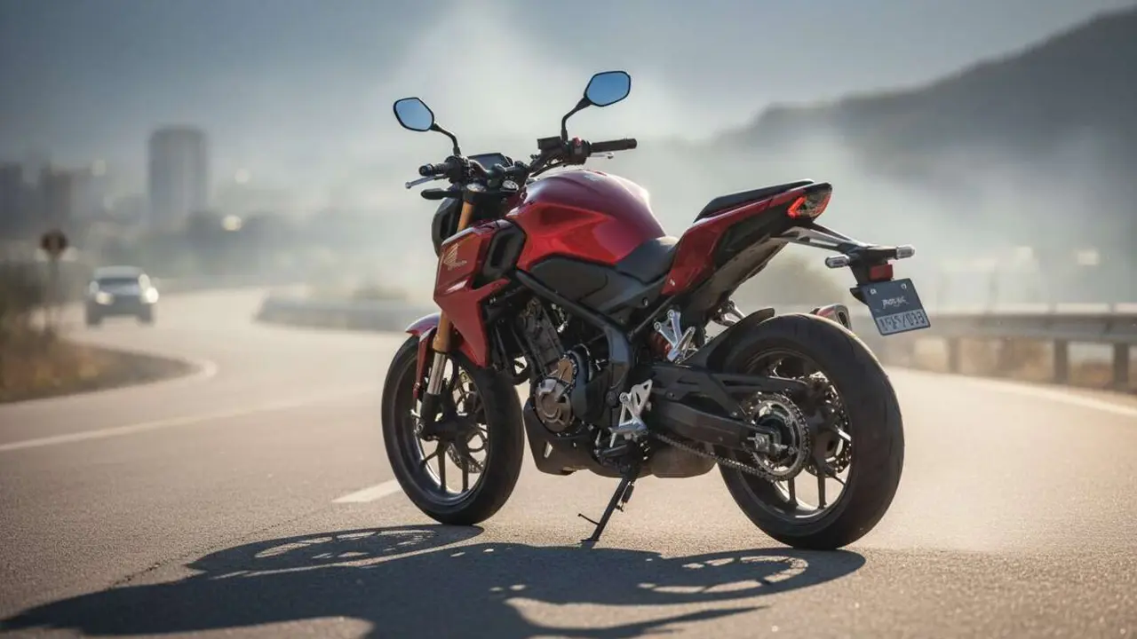 Honda CB500 Hornet 2026 en acci&oacute;n mostrando su dise&ntilde;o renovado y mejoras en rendimiento y potencia avanzada &mdash; Imagen generada por IA 