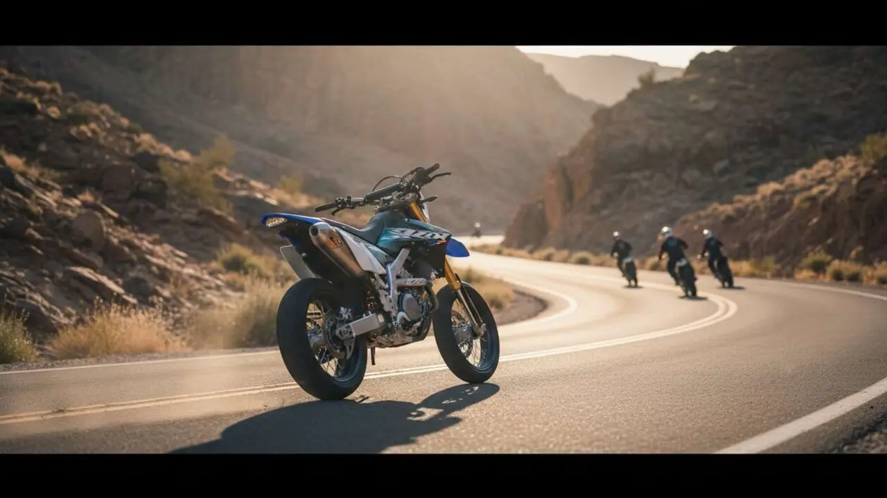 Suzuki DR-Z4SM 2026 en acci&oacute;n mostrando sus &uacute;ltimas novedades y dise&ntilde;o renovado para motoristas apasionados &mdash; Imagen generada por IA 