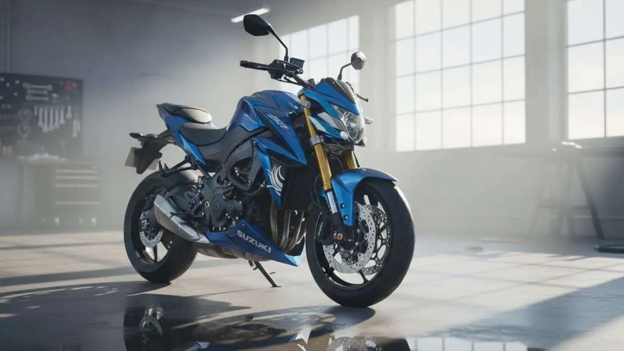  Suzuki GSX-S1000 Hamamatsu Edition en detalle, destacando sus caracter&iacute;sticas especiales y dise&ntilde;o &uacute;nico &mdash; Imagen generada por IA 