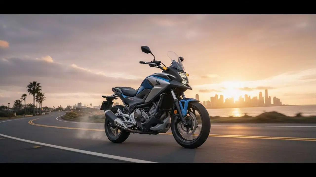  Honda NC750X 2026 en acci&oacute;n mostrando su dise&ntilde;o innovador y tecnolog&iacute;a avanzada para los amantes del motociclismo &mdash; Imagen generada por IA 