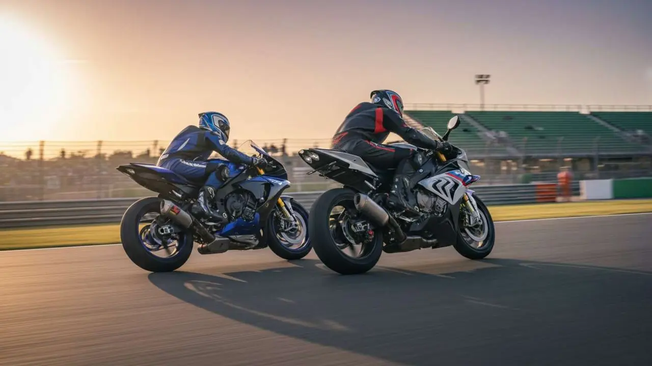  Yamaha R1 y BMW S1000RR comparativa 2026 para elegir la mejor moto deportiva en la pista este a&ntilde;o &mdash; Imagen generada por IA 