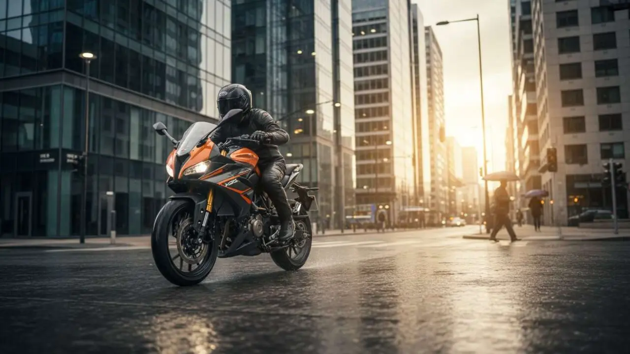  Voge 125R moto urbana 2026 perfecta para la ciudad con dise&ntilde;o moderno y rendimiento eficiente en calles urbanas &mdash; Imagen generada por IA 