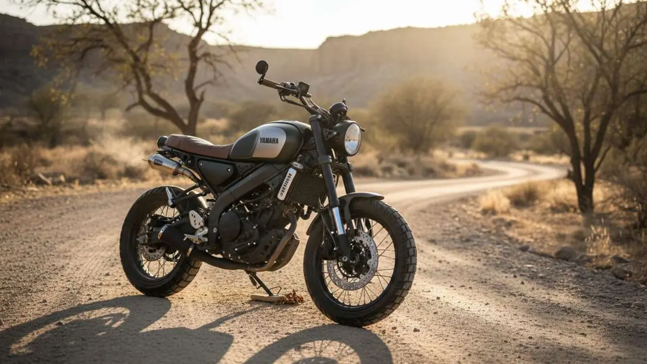  Yamaha XSR155 K-Speed scrambler con dise&ntilde;o &uacute;nico y estilo innovador para los amantes de las motos cl&aacute;sicas &mdash; Imagen generada por IA 