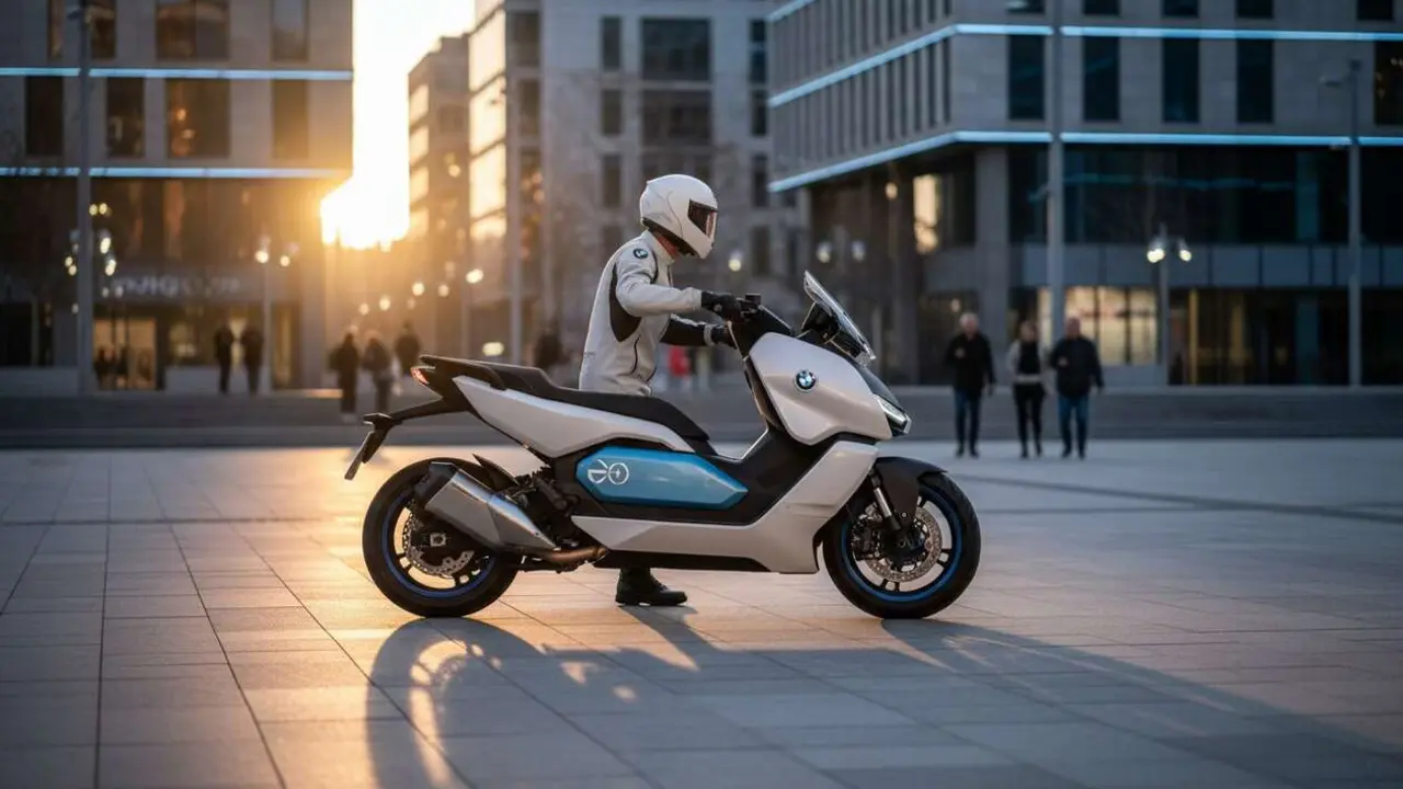  BMW CE 04 2026 en acci&oacute;n, el scooter el&eacute;ctrico que transforma la movilidad urbana con dise&ntilde;o innovador y tecnolog&iacute;a avanzada &mdash; Imagen generada por IA 