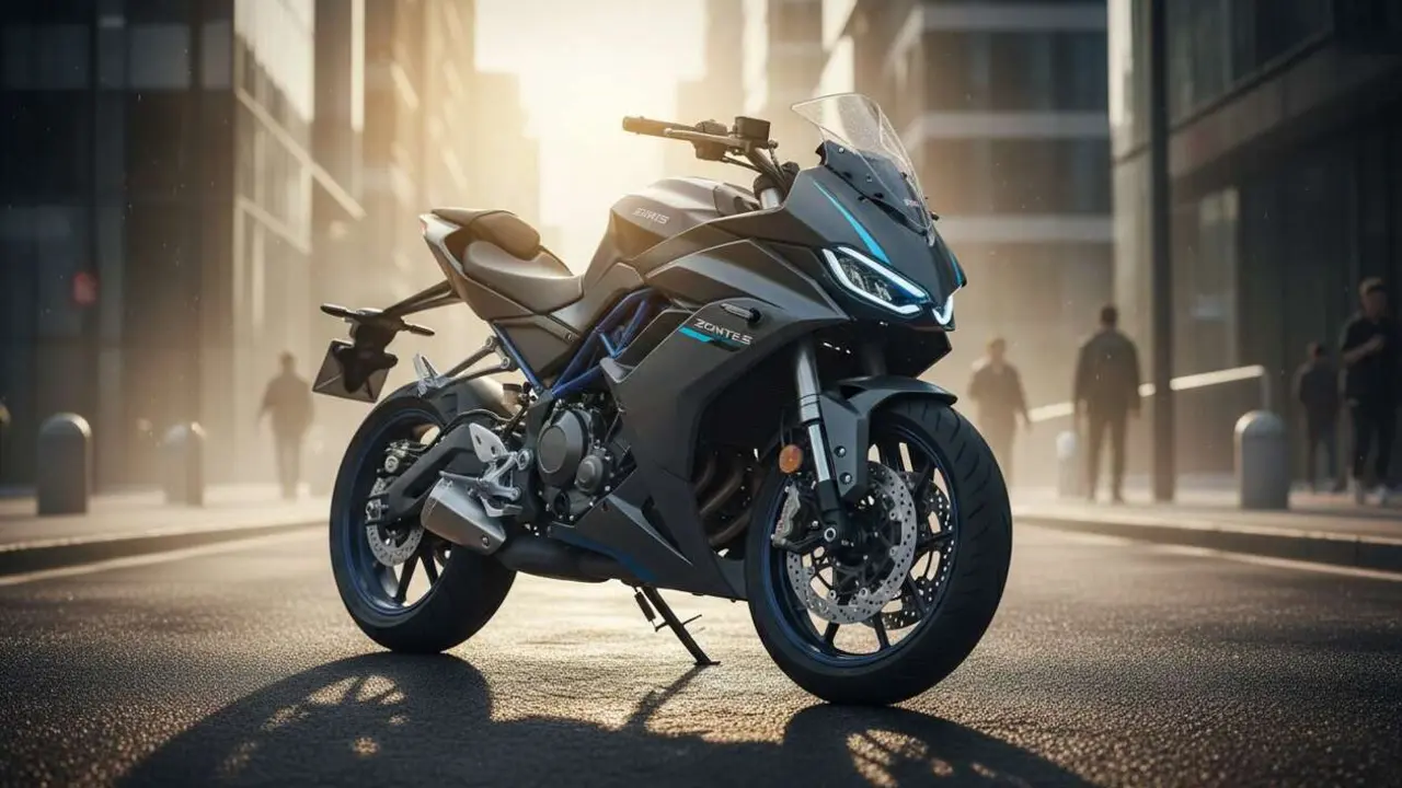  Zontes 310 moto deportiva innovadora que combina estilo moderno y alta potencia para una conducci&oacute;n &uacute;nica &mdash; Imagen generada por IA 