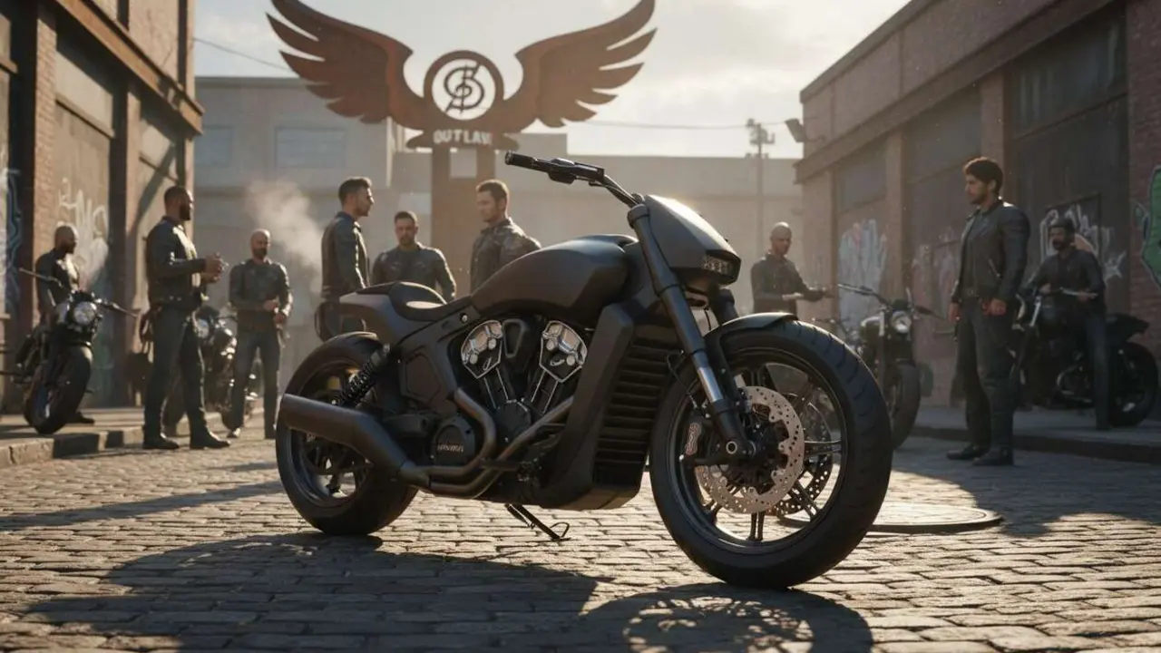  Vista frontal de la Indian 101 Scout 2026, la motocicleta cruiser rebelde que marca tendencia en su categor&iacute;a &mdash; Imagen generada por IA 