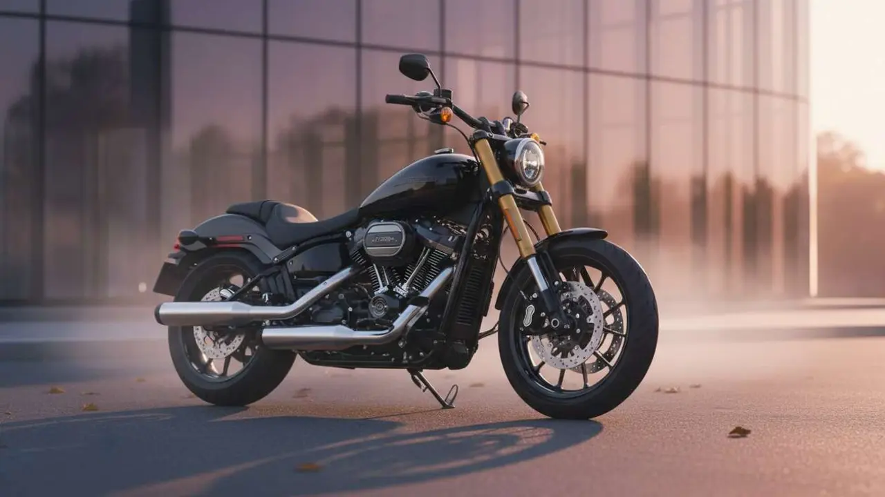  Harley Davidson Low Rider S 2026 en acci&oacute;n mostrando su dise&ntilde;o renovado y potencia legendaria sobre dos ruedas &mdash; Imagen generada por IA 
