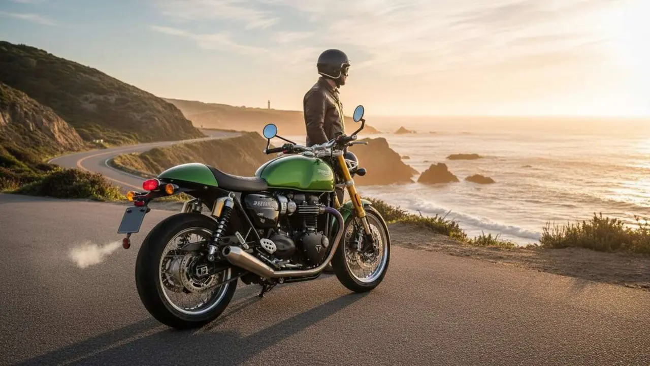  Triumph Thruxton 400 2026 caf&eacute; racer para carnet A2 con dise&ntilde;o cl&aacute;sico y precio desde 6.495 euros &mdash; Imagen generada por IA 