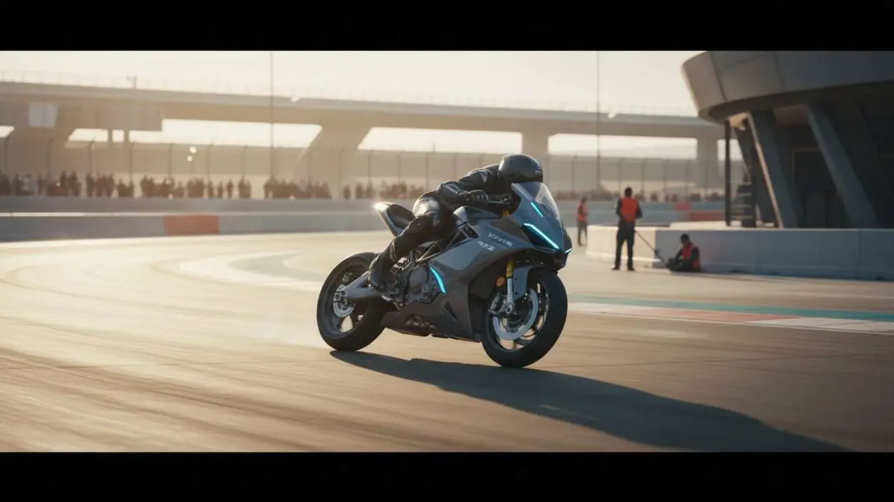  Moto el&eacute;ctrica Kove 450RR en acci&oacute;n, la innovaci&oacute;n que est&aacute; revolucionando el mercado de las motos el&eacute;ctricas &mdash; Imagen generada por IA 