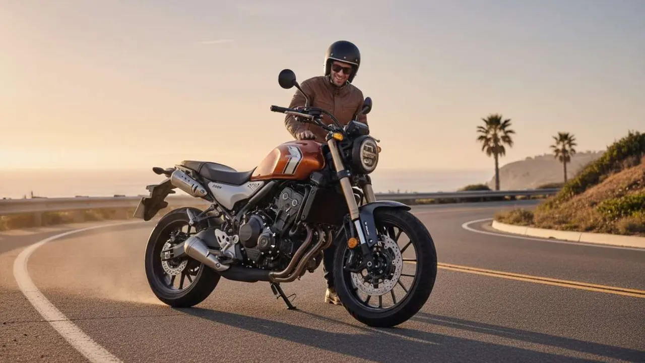  Honda CL500 cl&aacute;sica en carretera mostrando su dise&ntilde;o legendario en su sorprendente regreso al mercado actual &mdash; Imagen generada por IA 