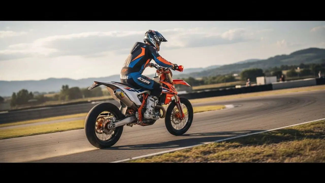  KTM 450 SMR 2026 en acci&oacute;n mostrando su potencia y tecnolog&iacute;a avanzada para m&aacute;xima velocidad y desempe&ntilde;o &mdash; Imagen generada por IA 