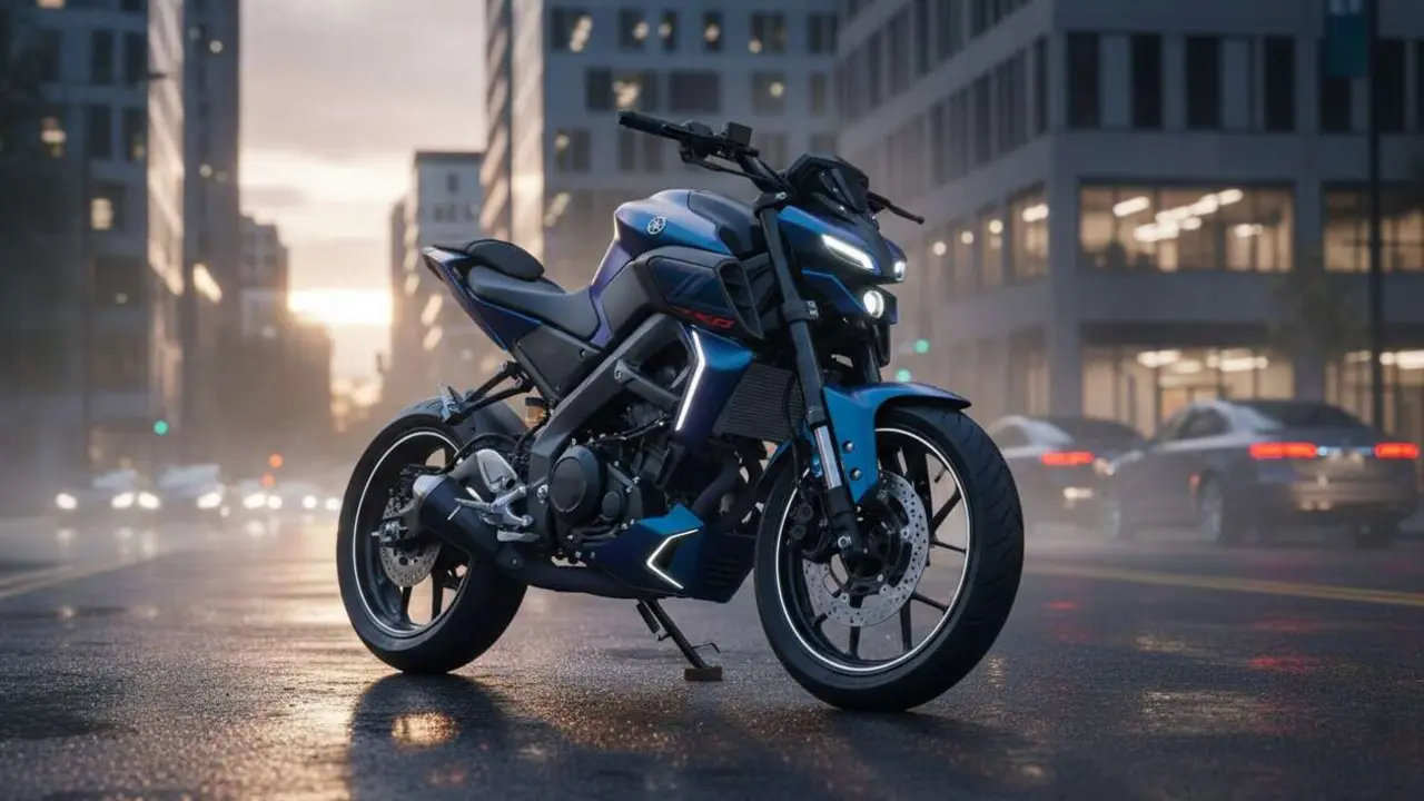  Yamaha MT-125 2026 en primer plano mostrando su dise&ntilde;o revolucionario y estilo innovador para motociclistas modernos &mdash; Imagen generada por IA 