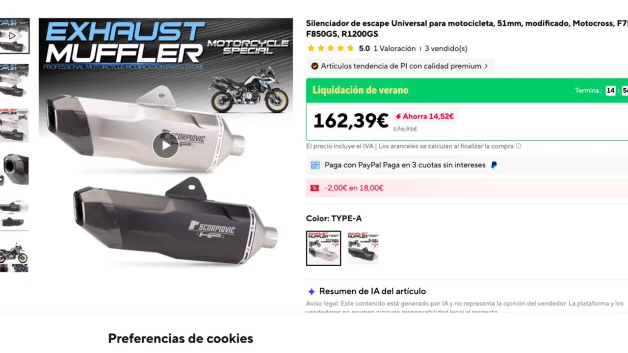 Los escapes de Aliexpress