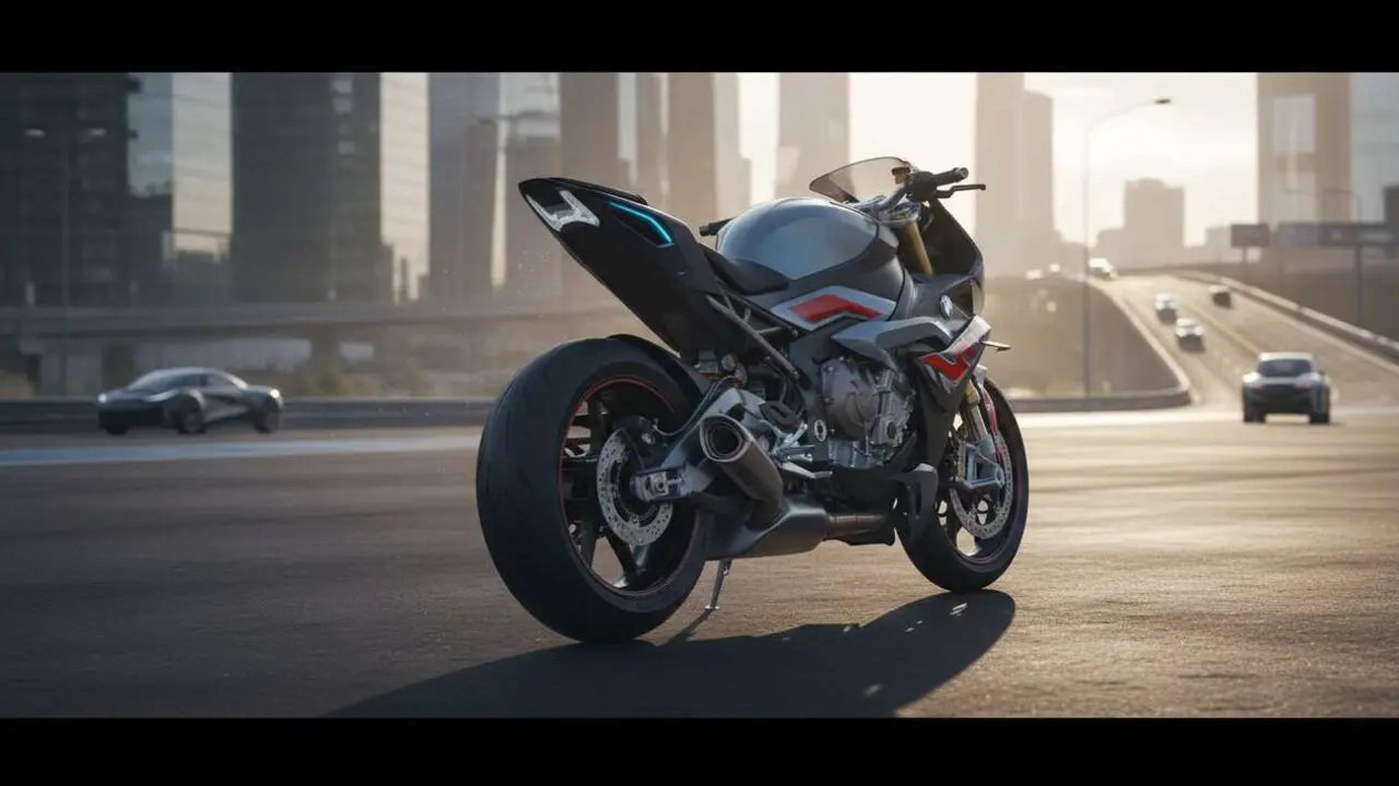  BMW S 1000 R 2026 en detalle mostrando su dise&ntilde;o innovador y caracter&iacute;sticas sorprendentes para entusiastas de motos deportivas &mdash; Imagen generada por IA 