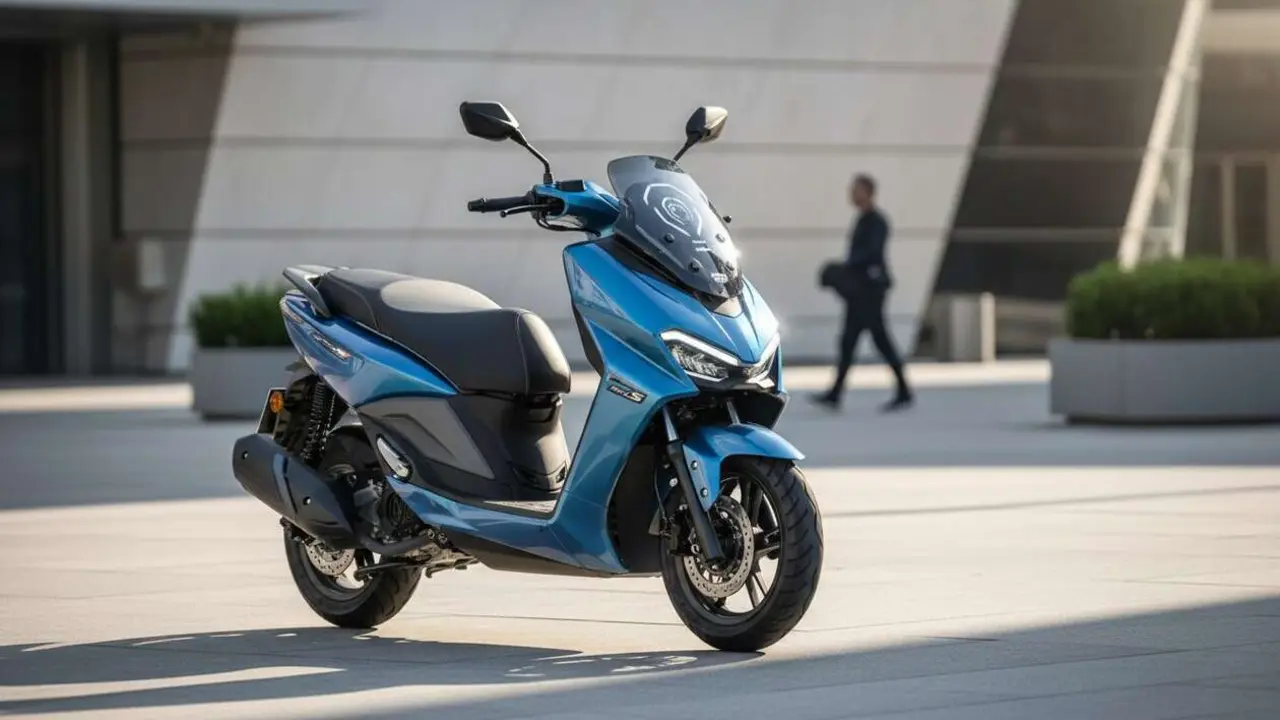  Keeway Icon S 125 destacado en carretera, el scooter tecnol&oacute;gico que revoluciona la movilidad urbana en 2026 &mdash; Imagen generada por IA 