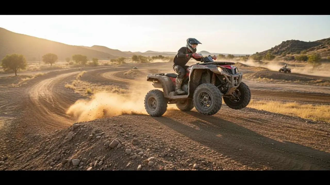  CFMOTO 700 ATV en acci&oacute;n mostrando su potencia y rendimiento superior para aventura y motocross &mdash; Imagen generada por IA 