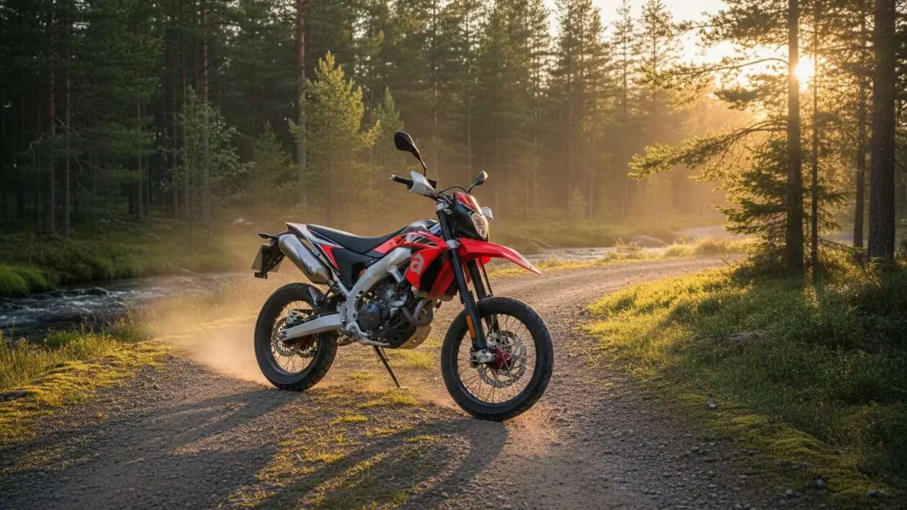  Aprilia RX 125 destacada en ruta mostrando su dise&ntilde;o innovador y caracter&iacute;sticas sorprendentes para motociclistas urbanos &mdash; Imagen generada por IA 