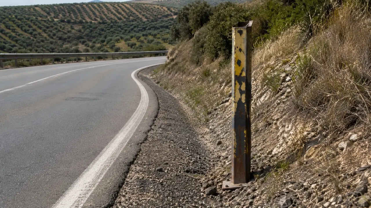 Recreaci&oacute;n del poste del accidente