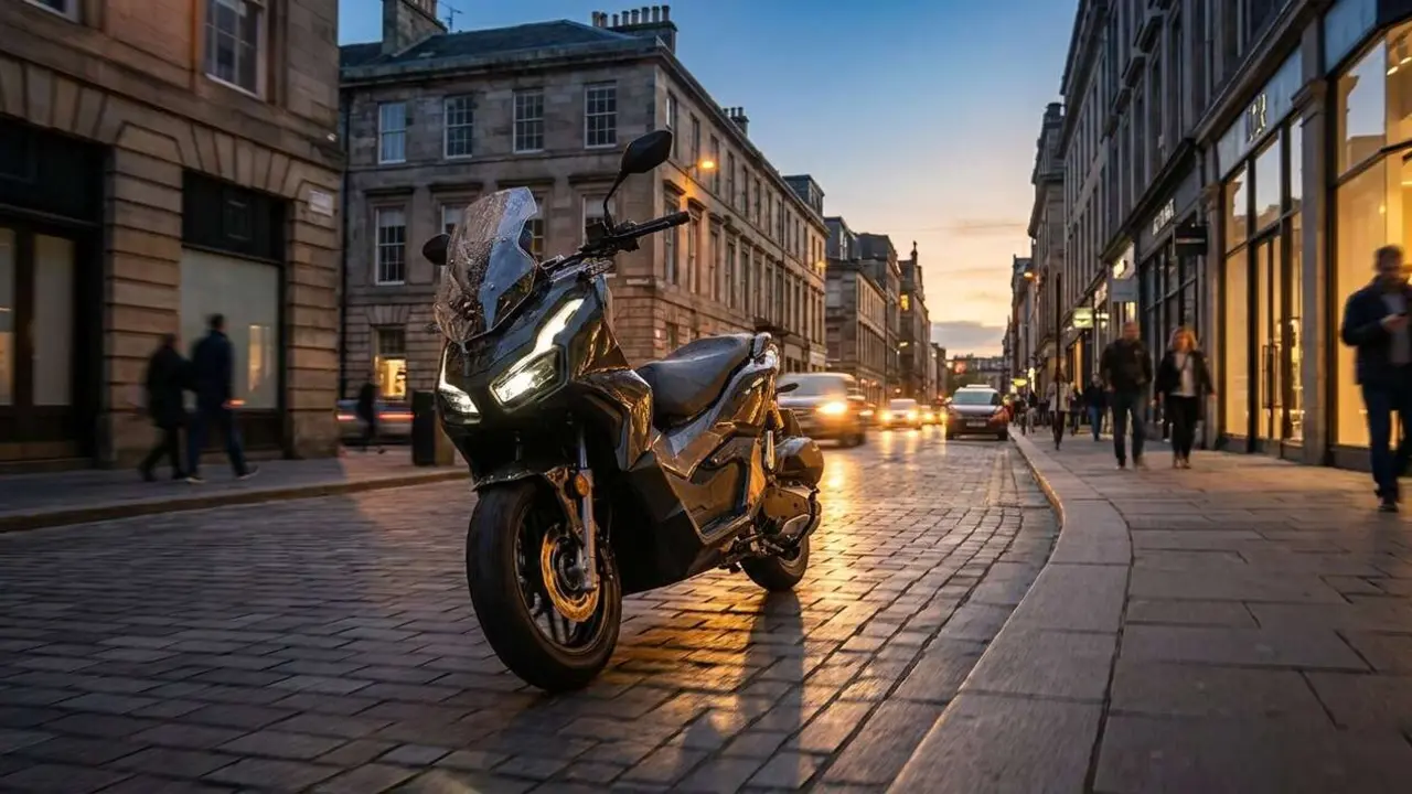  Keeway VIESTE 300XDV moto urbana moderna y potente que revoluciona la movilidad en las calles de la ciudad &mdash; Imagen generada por IA 