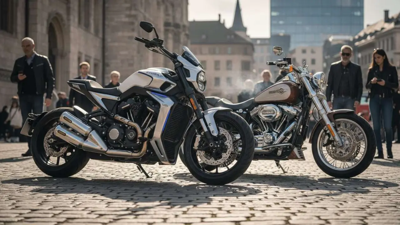  Moto Benda LFC 700 Pro 2026 destacando su dise&ntilde;o y potencia frente a Harley-Davidson en el mercado chino - Imagen generada por IA 
