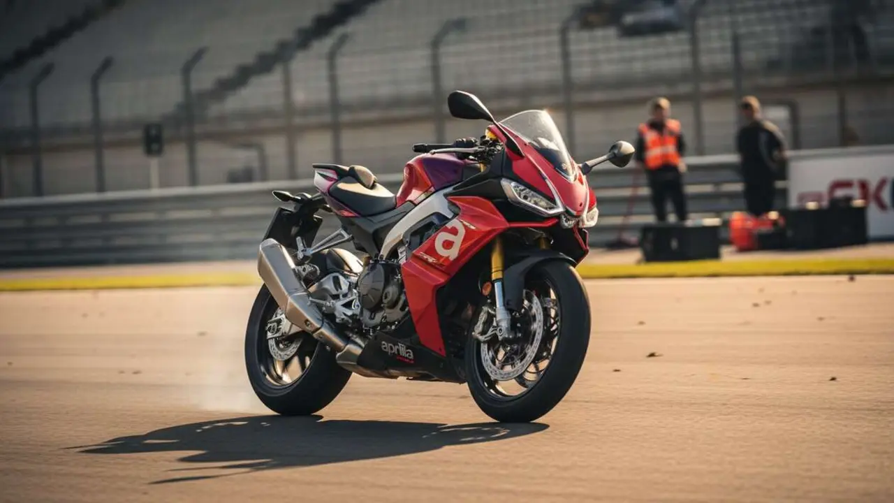  Aprilia RS 660 en acci&oacute;n, la moto sorprendente que est&aacute; revolucionando la competici&oacute;n de motociclismo en 2024 - Imagen generada por IA 