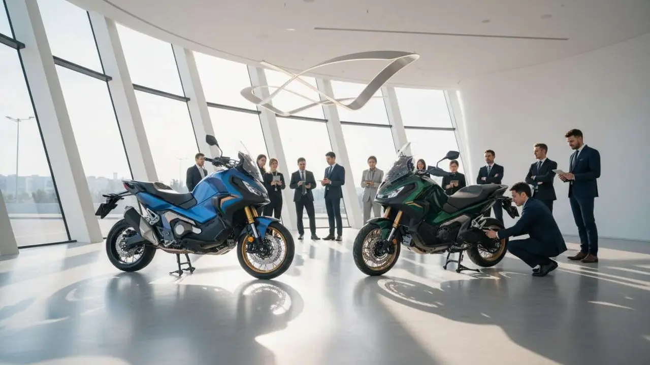  Honda presenta nuevos colores vibrantes para los modelos X-ADV y Forza 750 en el a&ntilde;o 2027 - Imagen generada por IA 