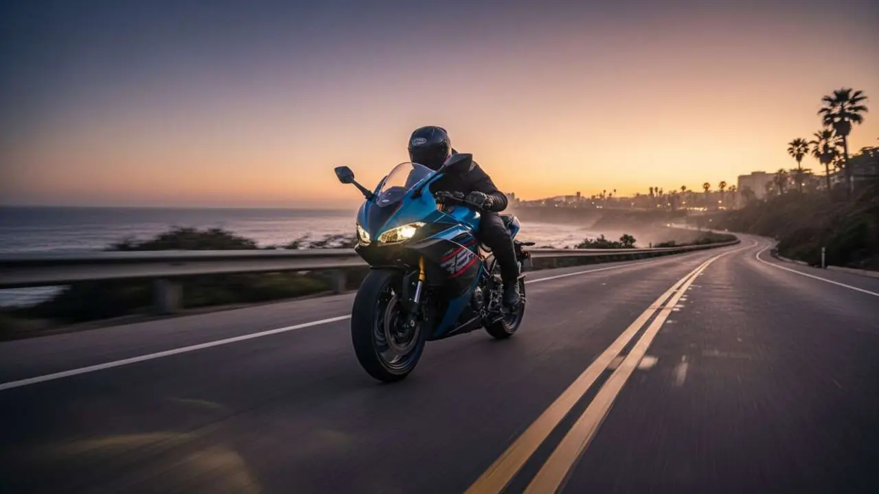  CFMOTO 300SR en acci&oacute;n mostrando su dise&ntilde;o deportivo y rendimiento que est&aacute; revolucionando el mercado de motos - Imagen generada por IA 