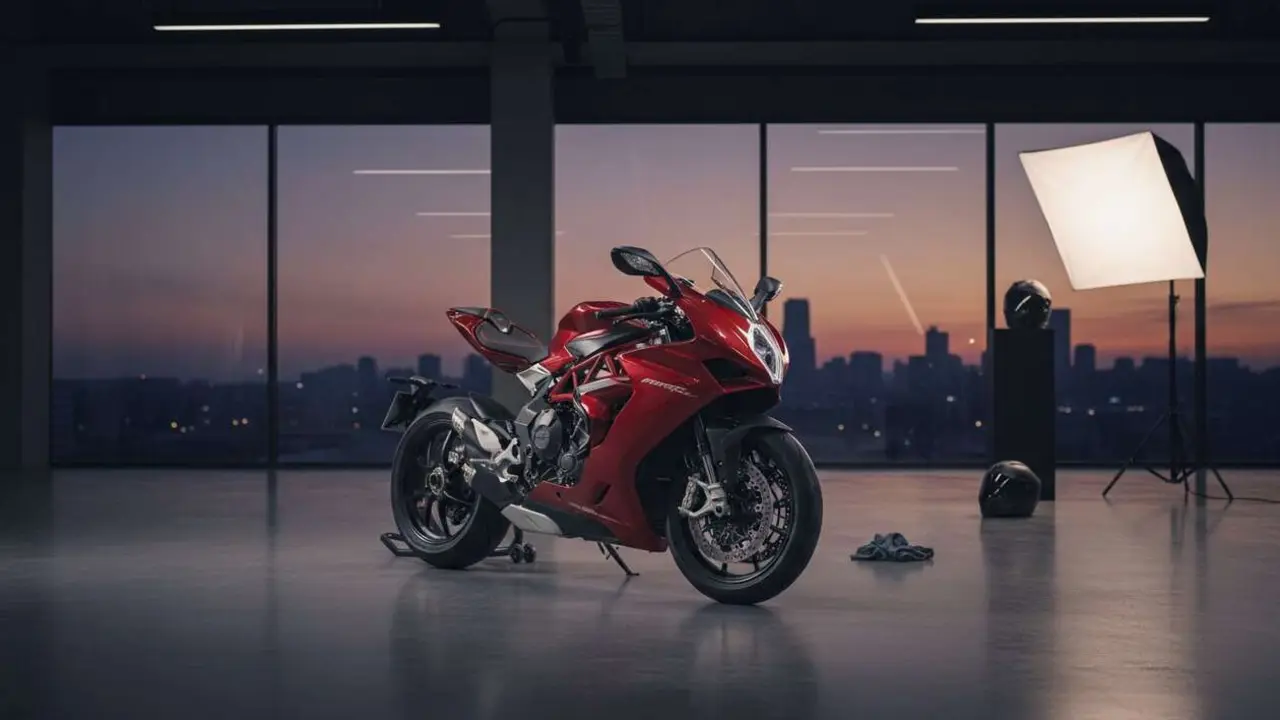  MV Agusta F3 R 2026 en detalle mostrando su dise&ntilde;o exclusivo y caracter&iacute;sticas para motos premium - Imagen generada por IA 