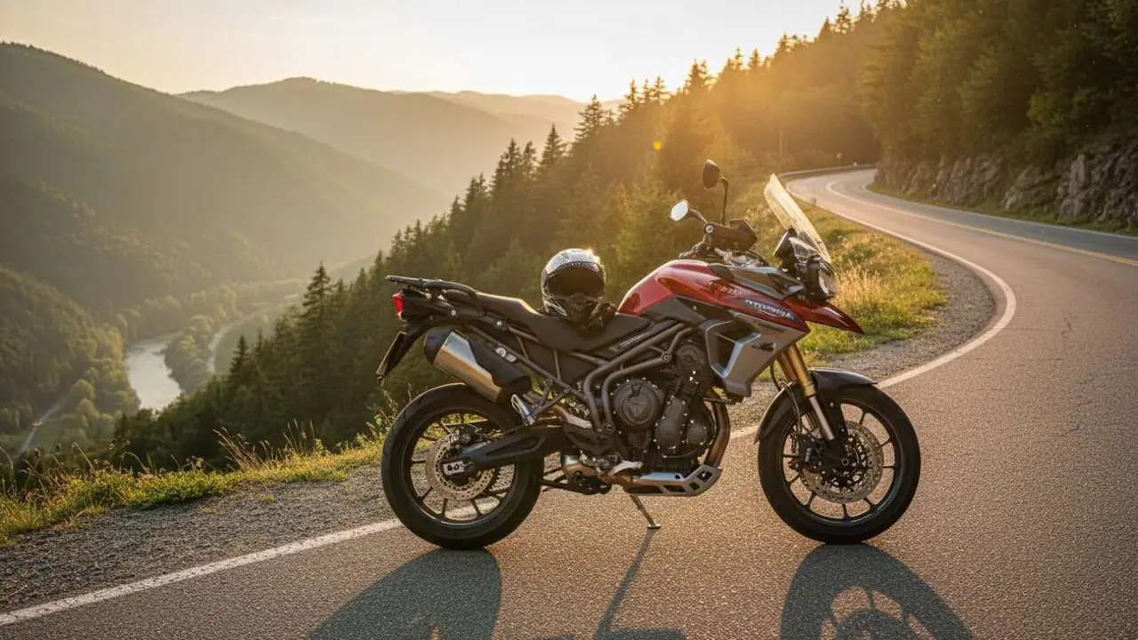  Triumph Tiger Sport 800 en acci&oacute;n, trail deportiva disponible desde 12.395 euros con dise&ntilde;o innovador y rendimiento excepcional - Imagen generada por IA 