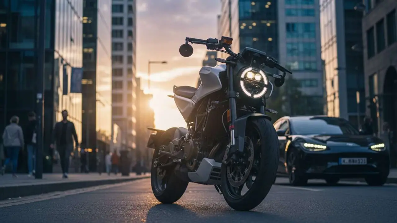  Husqvarna Vitpilen 801 motocicleta naked moderna y potente que revoluciona el dise&ntilde;o y rendimiento en las calles urbanas - Imagen generada por IA 