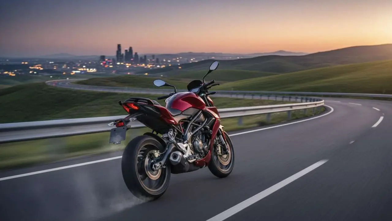  Benelli TNT 302 en acci&oacute;n mostrando su dise&ntilde;o innovador y rendimiento excepcional en carretera urbana - Imagen generada por IA 