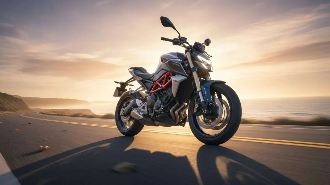  Motocicleta Zontes 703 RR naked deportiva y asequible ideal para uso urbano diario con dise&ntilde;o moderno y rendimiento destacado - Imagen generada por IA 