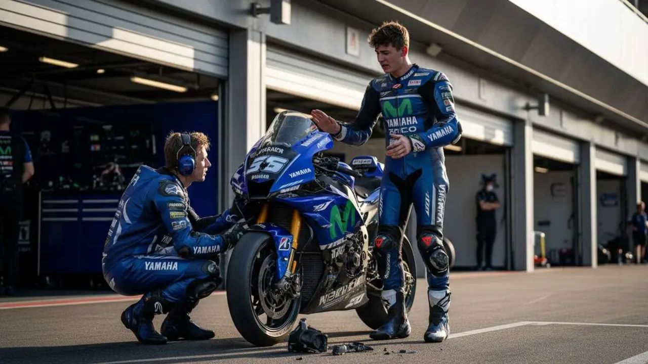  Fabio Quartararo explica el problema que enfrenta Yamaha en el Gran Premio de Arag&oacute;n de MotoGP - Imagen generada por IA 