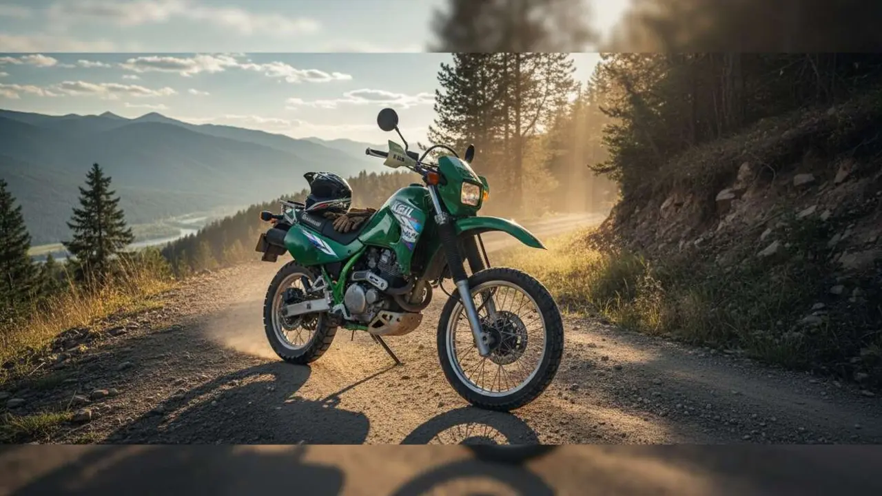  Kawasaki KLE 500 en carretera, la moto trail ideal para conductores con carnet A2 y estilo legendario - Imagen generada por IA 