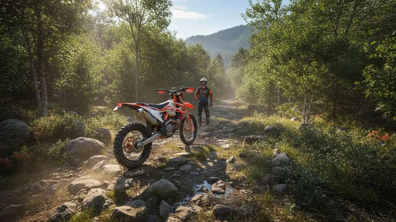  KTM 300 EXC Hardenduro 2027, la moto m&aacute;s extrema del enduro - Imagen generada por IA 