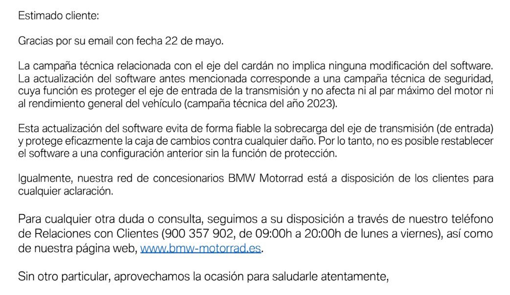 La respuesta oficial de BMW