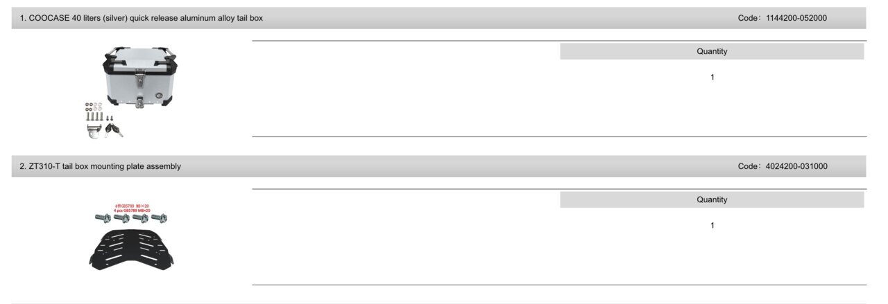 Los recambios en la web China, donde se especifica que los precios son solo aplicables a provincias chinas.
