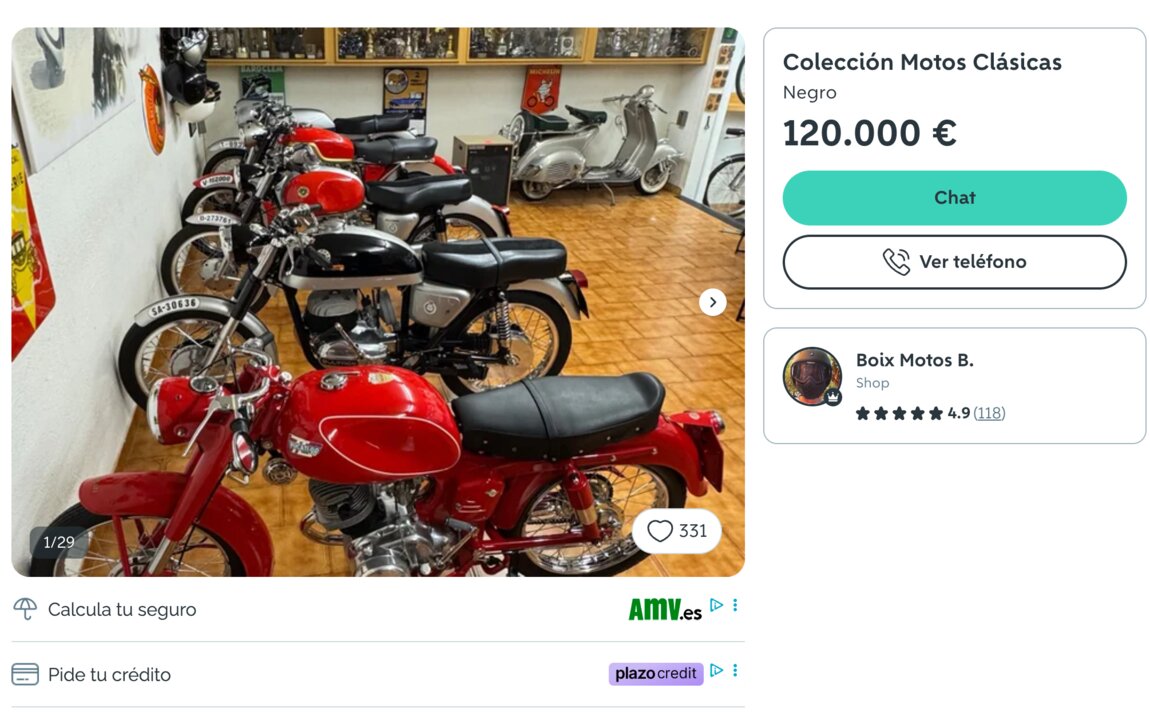 El anuncio de la colección de motos clásicas
