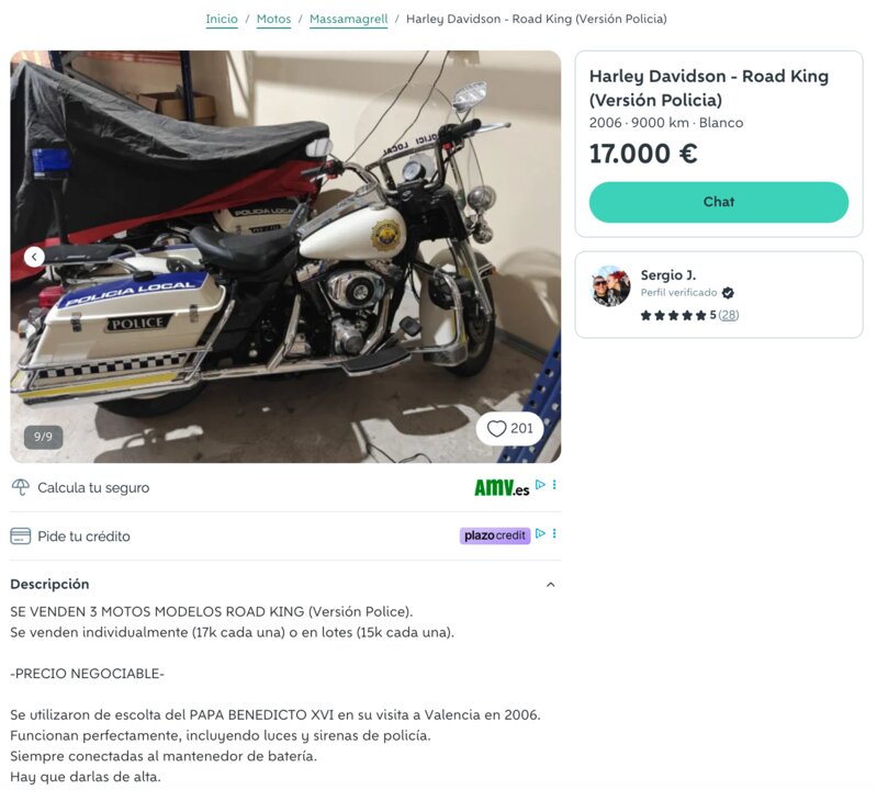 El anuncio de las Harley Davidson
